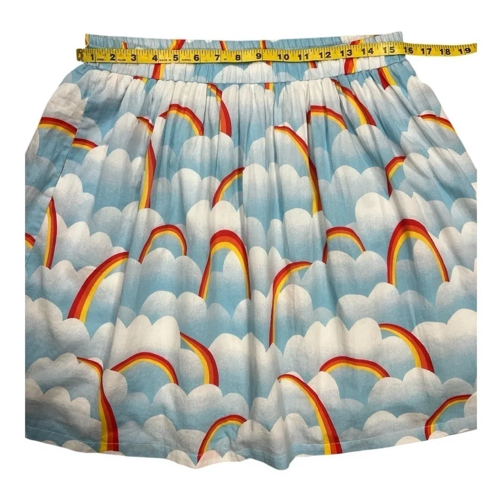 ModCloth Colorful Rainbow Women’s Mini Skirt Size L Blue